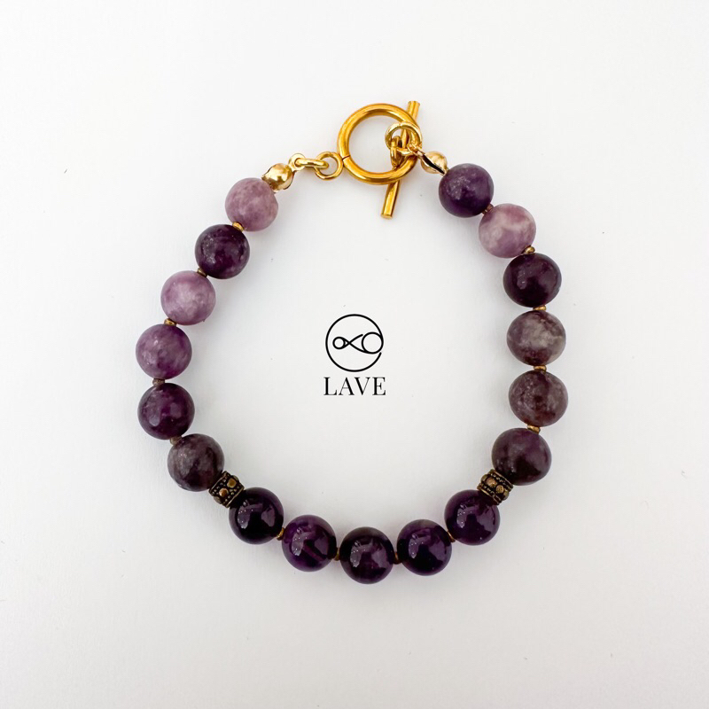 Amethyst Lepidolite Crystal Bracelet