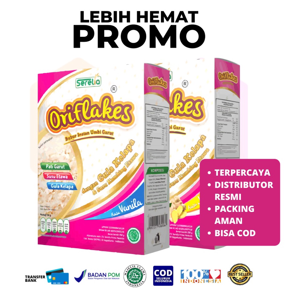 

Star ORIFLAKES Maag Asam Lambung & Gerd Makanan Sarapan Sereal Pati Umbi Garut 350 gram grosir