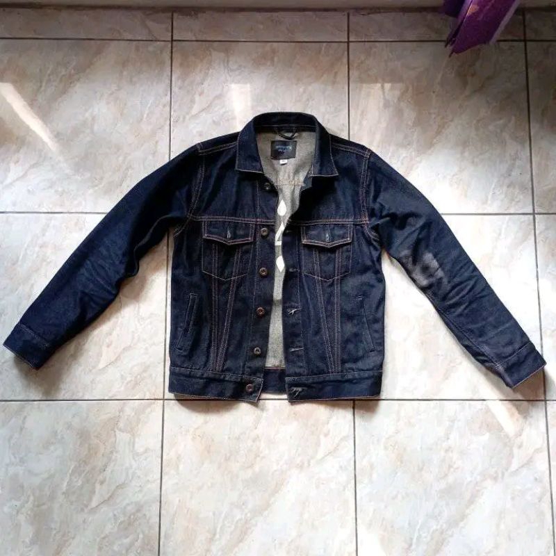 jacket denim aye and co, aye n co x badjatex, size S