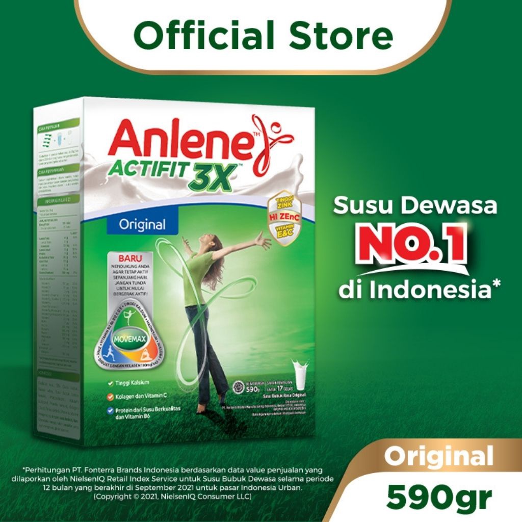

DISKON BRANDS FESTIVAL Anlene Actifit 3X Susu Bubuk Dewasa Original 590g - Nutrisi Tinggi Kalsium Untuk Tulang, Sendi, dan Otot !