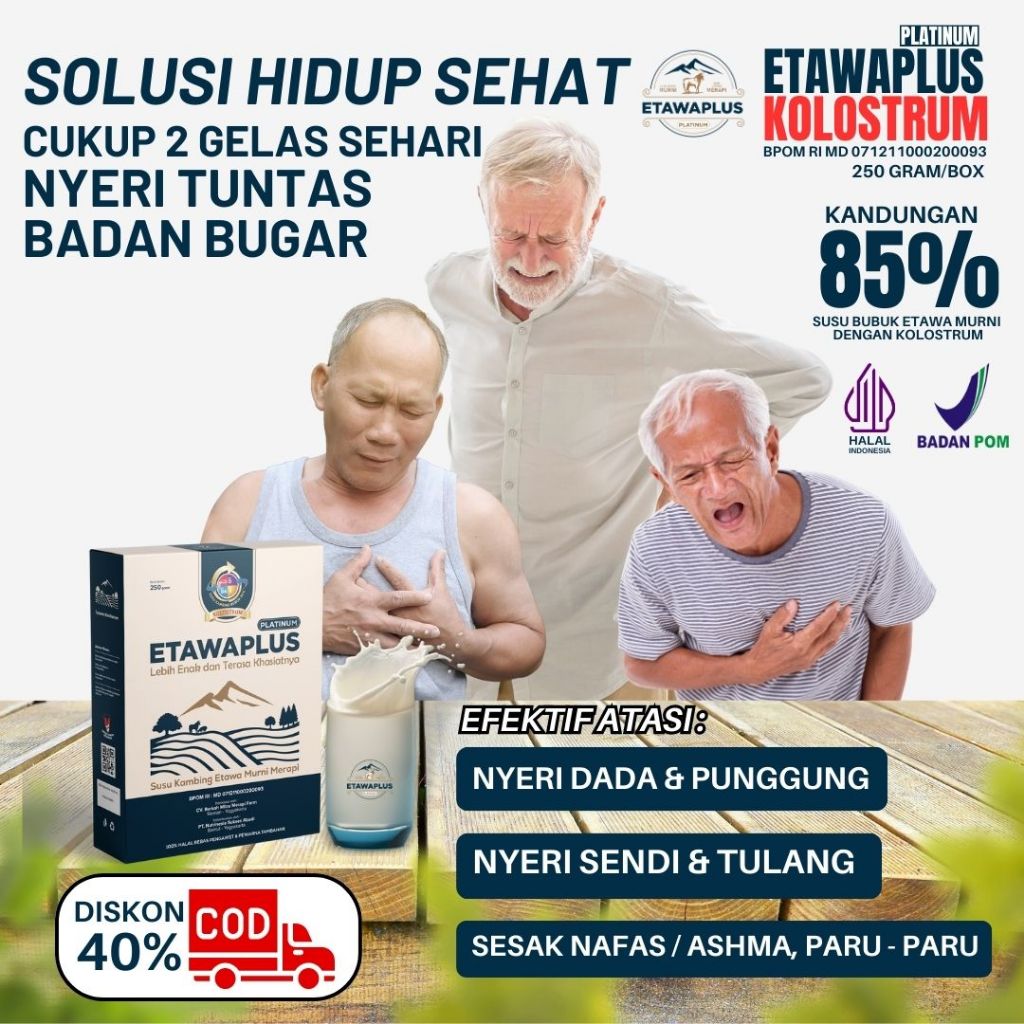 

Etawaplus Platinum kolostrom 85% Susu Kambing Etawa mengatasi masalah kesehatan dan miningkatkan imunitas