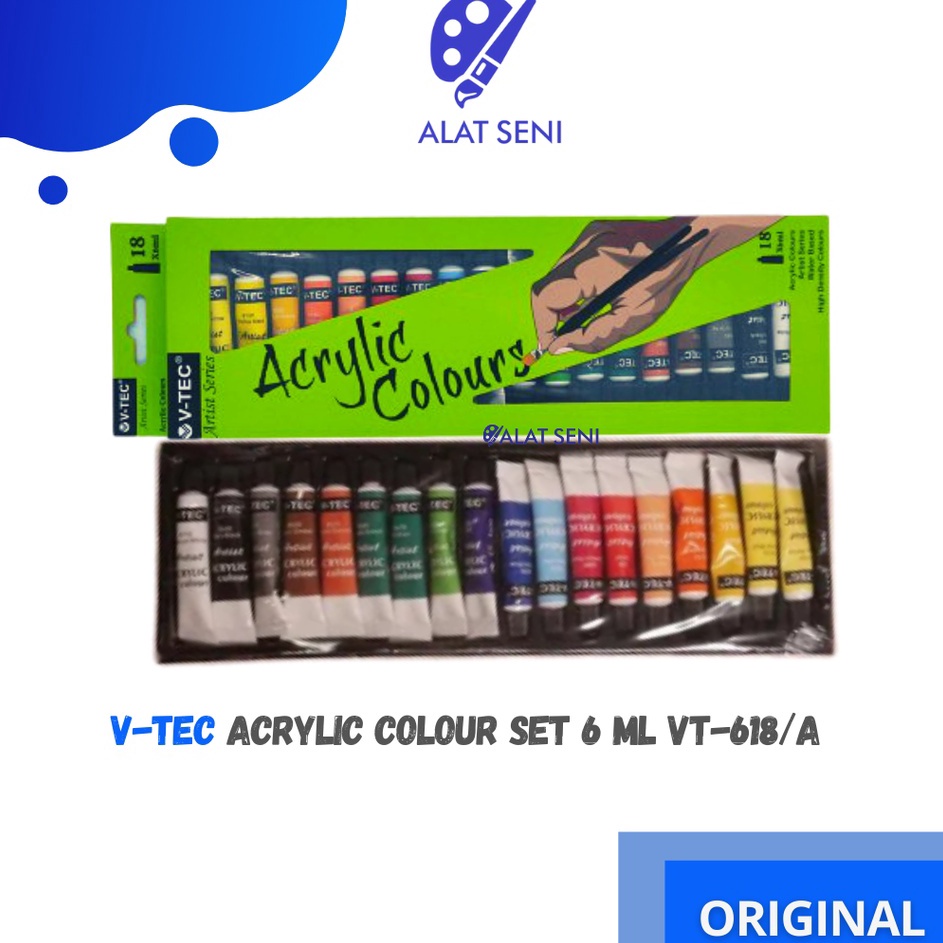 

[KODE PRODUK WPBB77639] Cat Akrilik / V-TEC ACRYLIC COLOURS 6 ML SET 18 / V-TEC CAT AKRILIK 18 WARNA / PAKET CAT AKRILIK