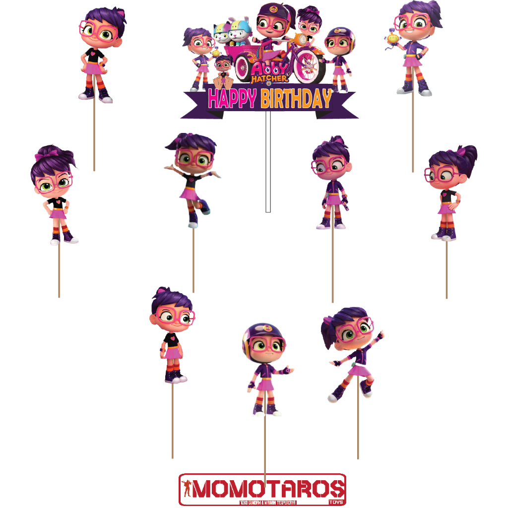 Topper cake Abby Hatcher solo isi 10 pcs