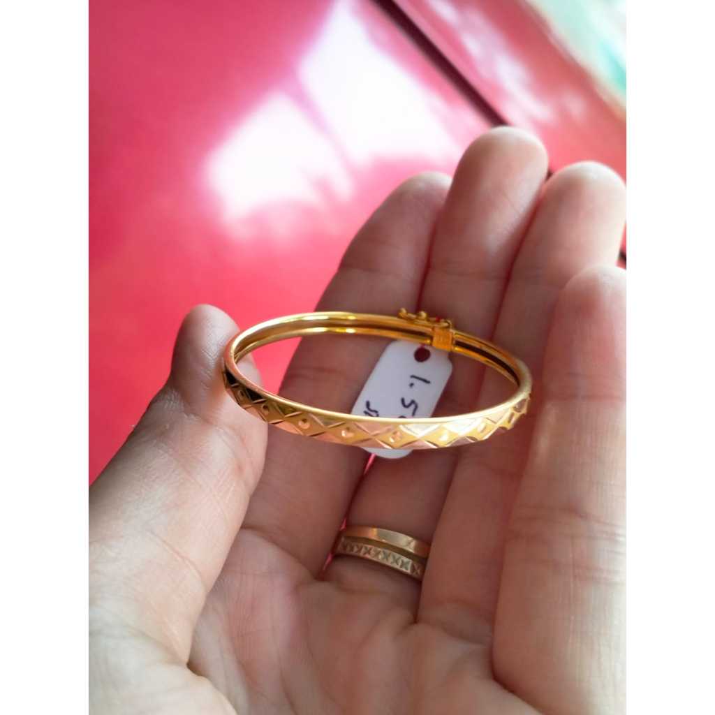 Gelang Bangkok Anak Emas Asli Gelang Tangan Anak Model Bangle Emas Terbaru Motif Cantik Aman Tidak B