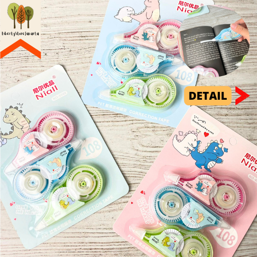 

Correction Tape Nial 3 in 1 Dinosaurus CT-1047 Panjang Tipex 36m Dengan 3 Varian Warna Correction Roll Stationery Alat Tulis Kantor Sekolah Ready Grosir Kado Ulang Tahun