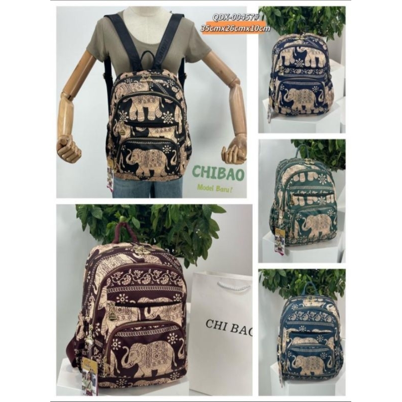 Tas ransel Chibao QDX 00457 Motif Gajah New