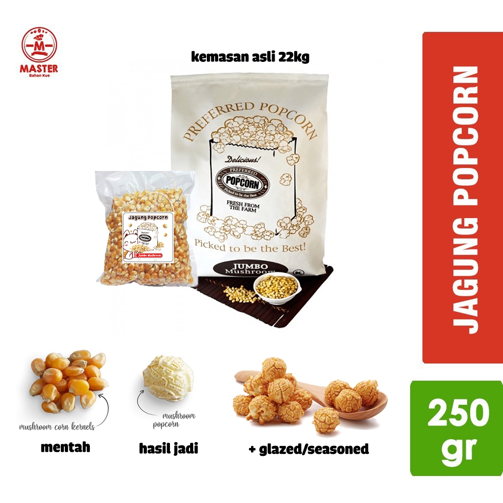 

Jagung Popcorn Jumbo Mushroom USA / Biji Jagung Popcorn [250 gr]