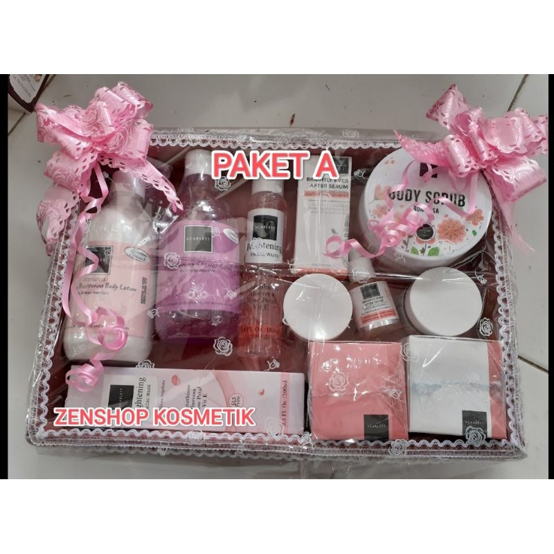 SCARLET BRIGHTENING PAKET SESERAHAN/BINGKISAN/HANTARAN NIKAH PERAWATAN WAJAH