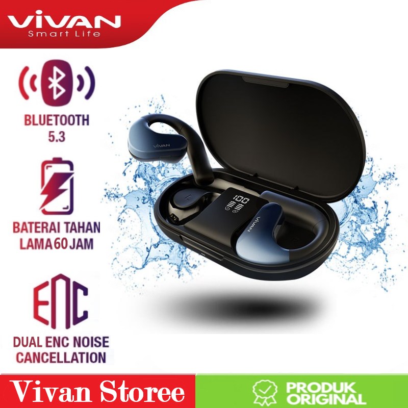 VIVAN SPORT X TWS Headset Bluetooth 5.4 Open Ear True Wireless Earbuds IP65 Dual ENC Audio Hi-Dynami
