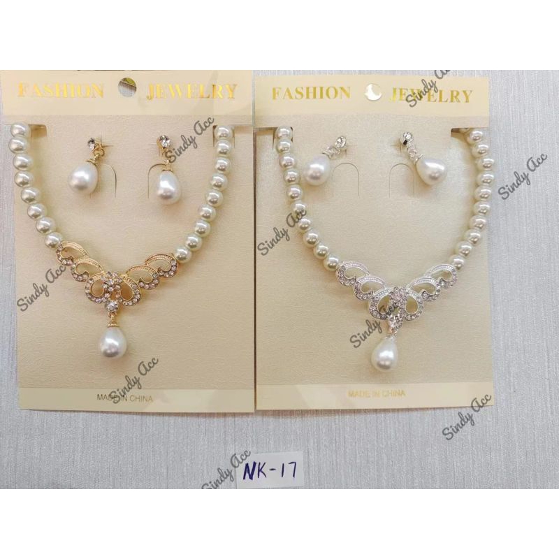 Kalung mutiara set anting//kalung mutiara//giwang mutiara