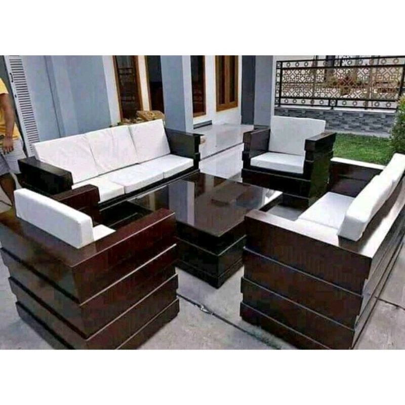 KURSI TAMU MINIMALIS BOX JATI, LIVING ROOM SET, KURSI TAMU JATI, KURSI BOX