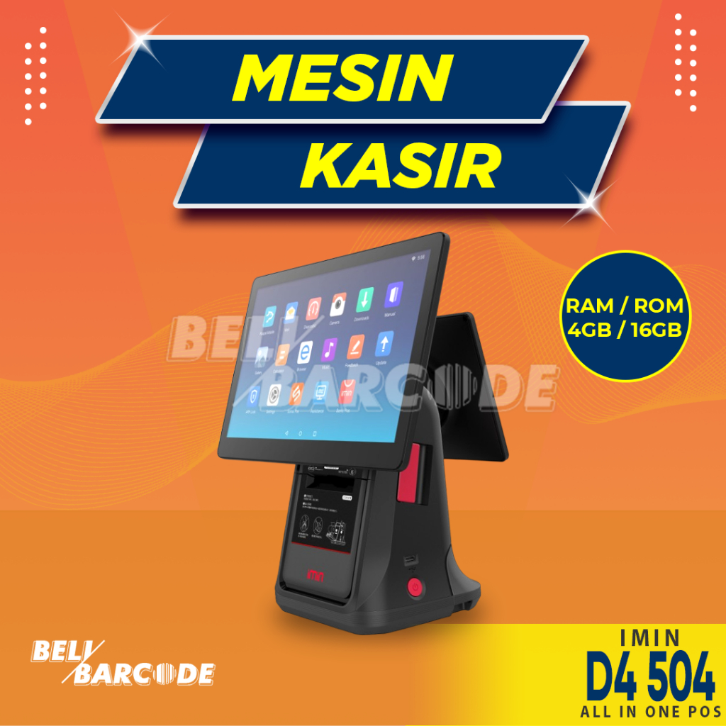 iMin D4 504 Pos All in One Mesin Kasir Android Dual Screen Ram 4GB