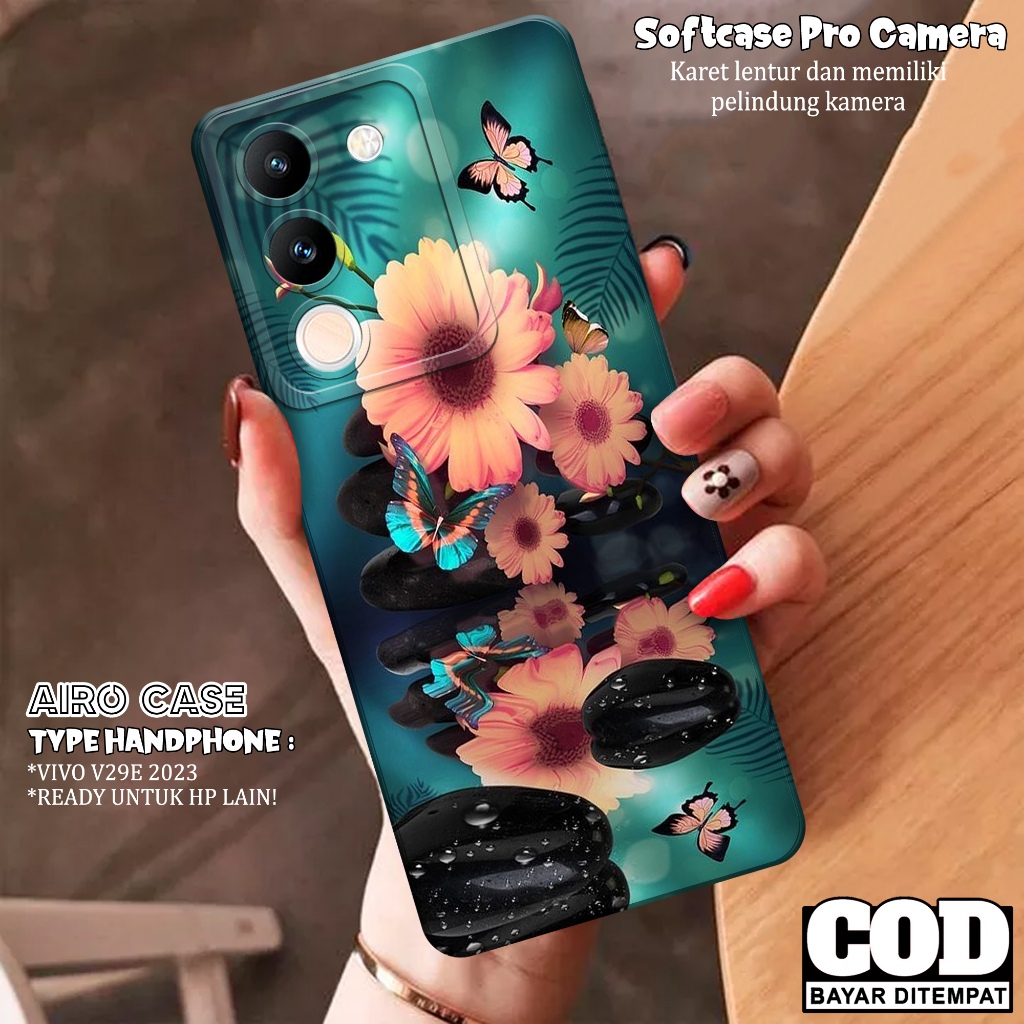 Softcase VIVO V29E 5G 2023 Terbaru Case VIVO V29E 5G Terbaru Fashion Case Bunga Casing VIVO V29E 5G 