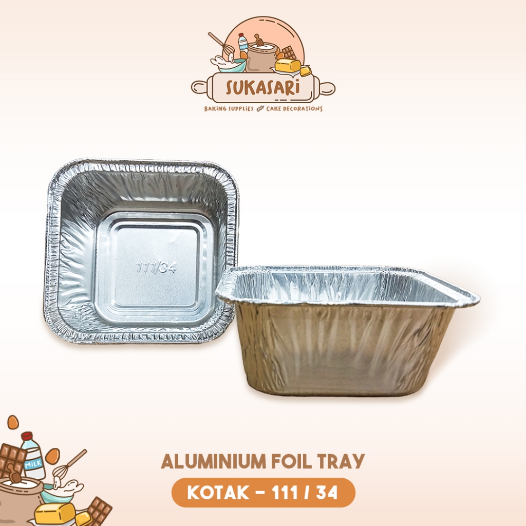 Sukasari - Aluminium Foil Tray Bulat, Kotak, Oval / Tatakan Kue Aluminium / Alumunium Foil Tray Maka