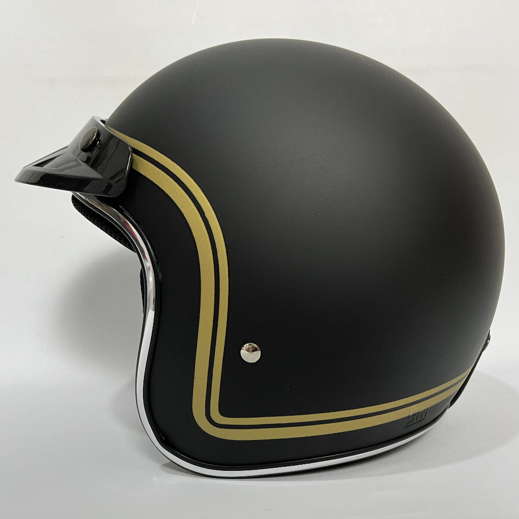 Helm CRX Bogo Hitam Doff - Helem Helmet SNI Dewasa Retro Polos Solid ORI Premium Classic Retro