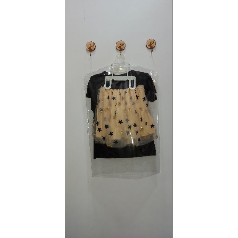 Setelan rok tutu angsa hitam&putih/cewek/premium/kaos