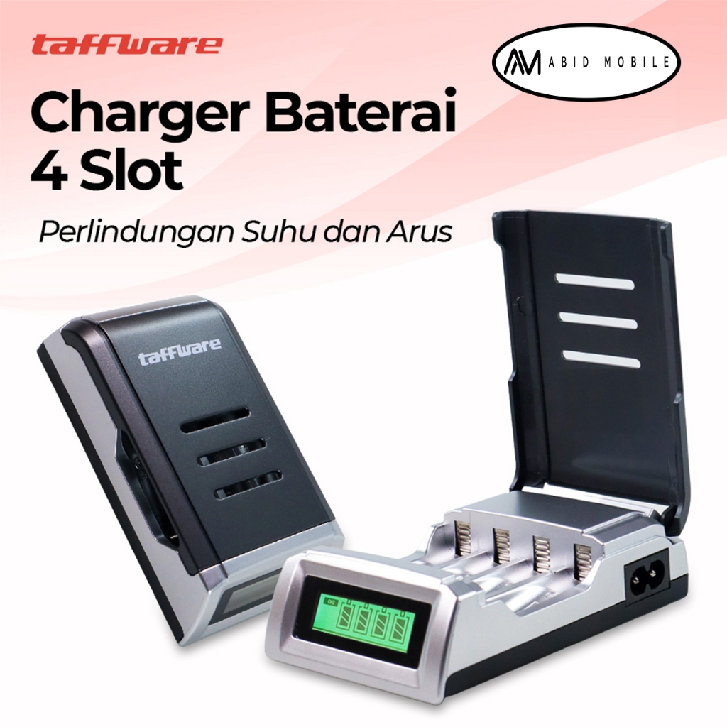 Taffware Charger Baterai Smart Battery Charger LCD 4 Slot AA AAA