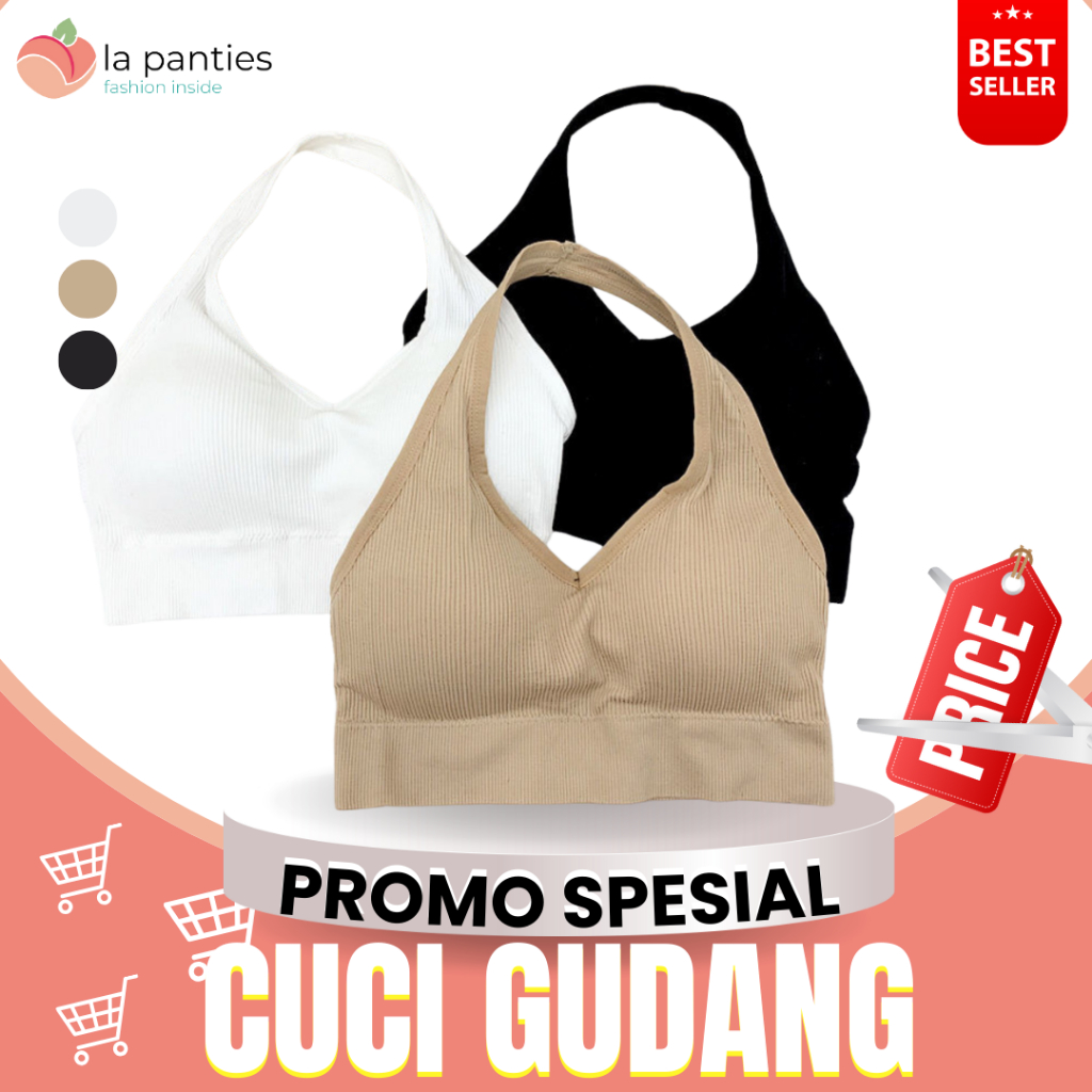 La Panties Bra Sport Backless Wanita Pakaian Dalam Nirkabel Seksi BH Bralette Rompi Crop Tanpa lenga