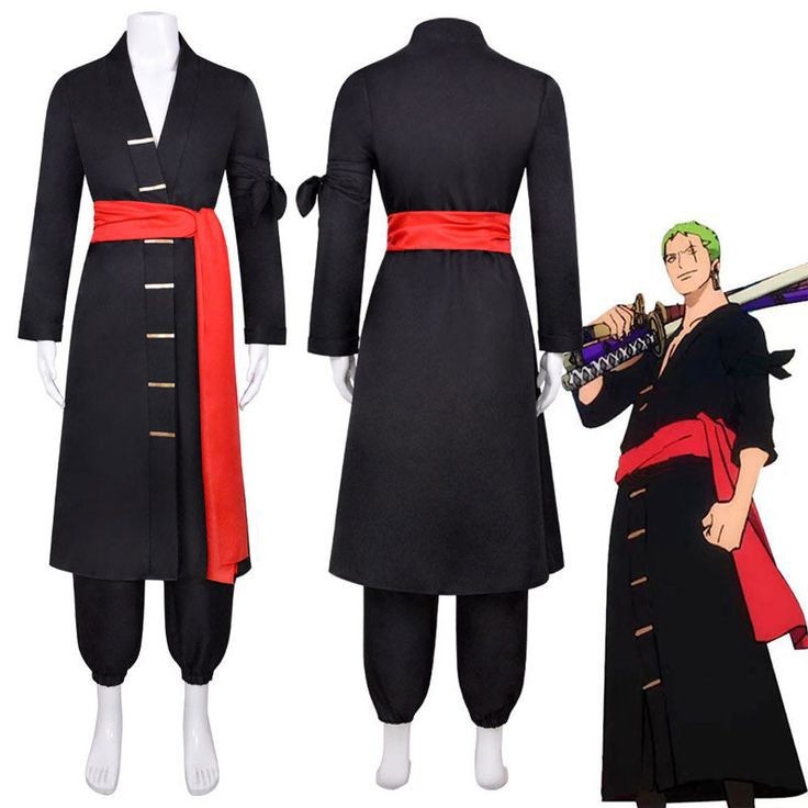 TERMURAH  Zoro Wano Outfit Black Costume Cosplay | Kostum Karnaval Kostum anime