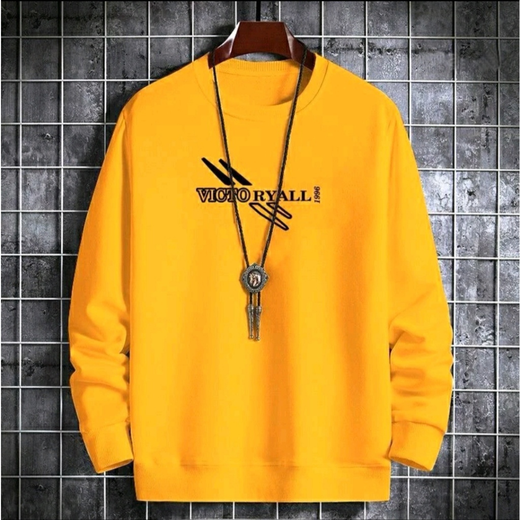 Bisa COD Sweater Keren Promo Sale Kaos Pria Kekinian Victo Ryal Baju Unisex Cowok Terbaru Kaos Pria Lengan Panjang Crewneck Kasual Terlaris Sweter Pria Remaja Dewasa Kaos Oblong Murah Distro