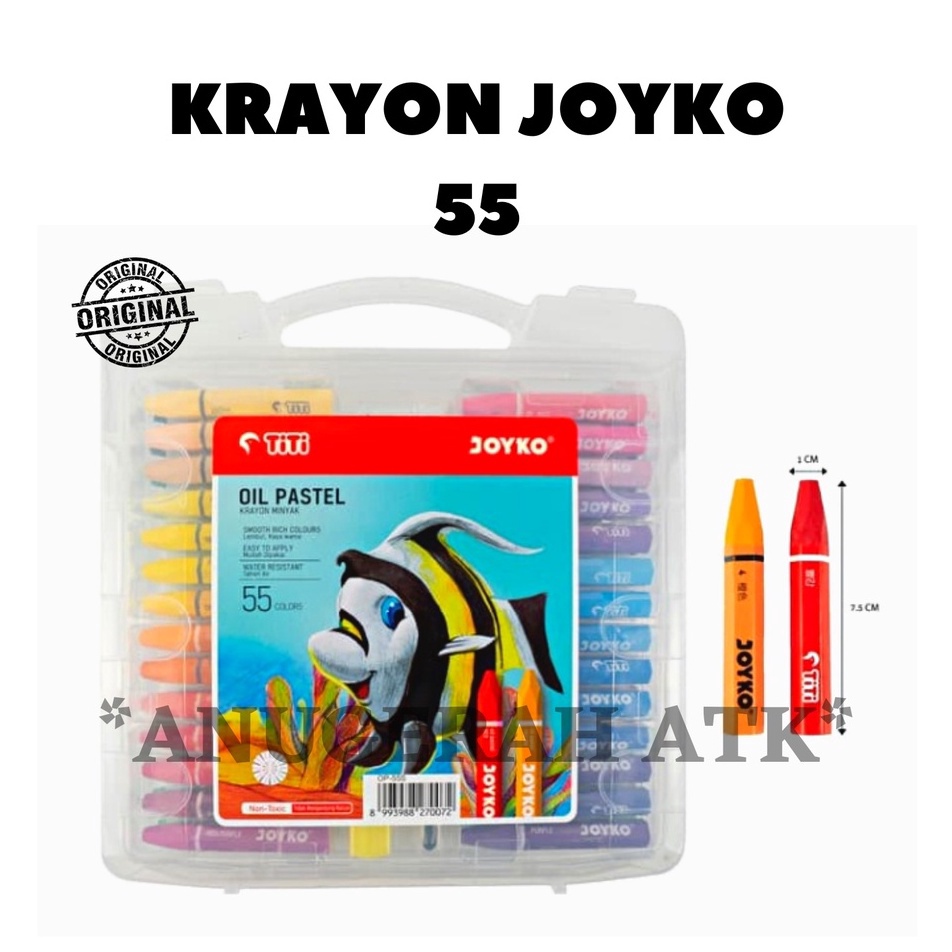 

✨BIG SALE✨ Crayon / Krayon Oil Pastel Titi Joyko isi 55 Original serbuuu !