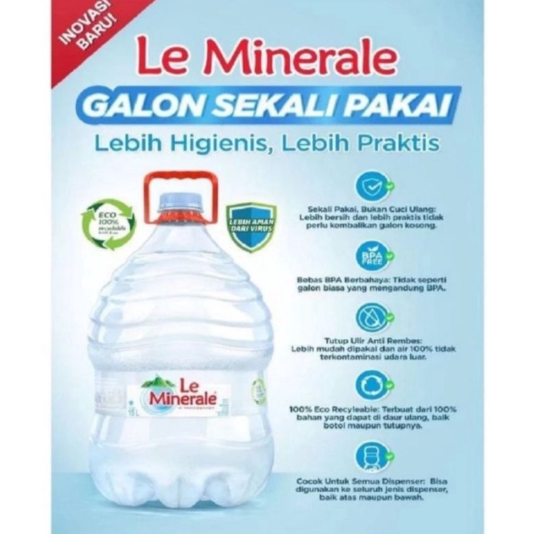

➻ Le Minerale Galon 15 liter 60