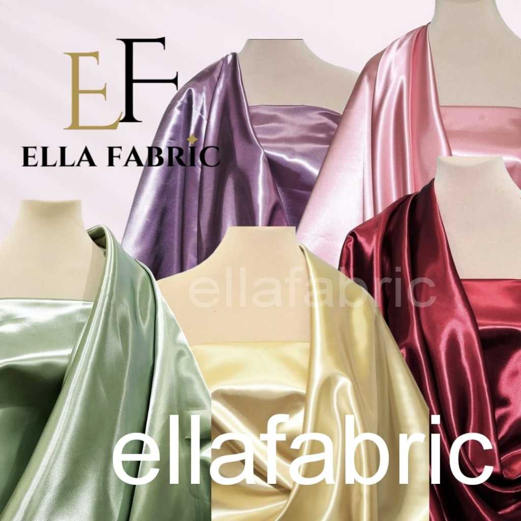 1 (SATU) Meter Kain Satin Silk Glowing /Satin Sutra Premium warna Pastel dan Soft