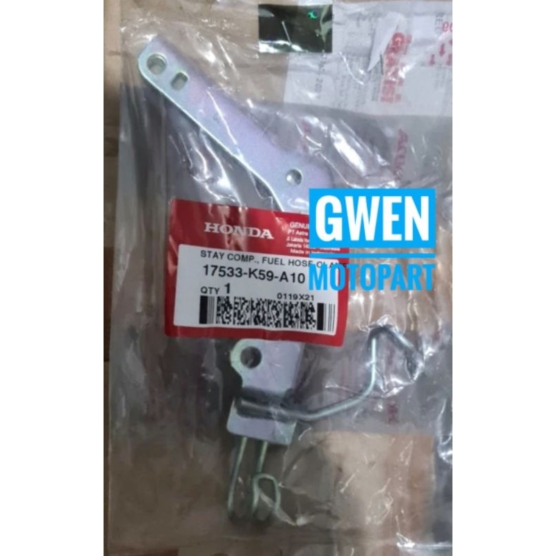 Stay Comp Fuel Hose Clamper Breket Bracket Dudukan Penjepit Selang Bahan Bakar Vario 150 Esp 17533K5
