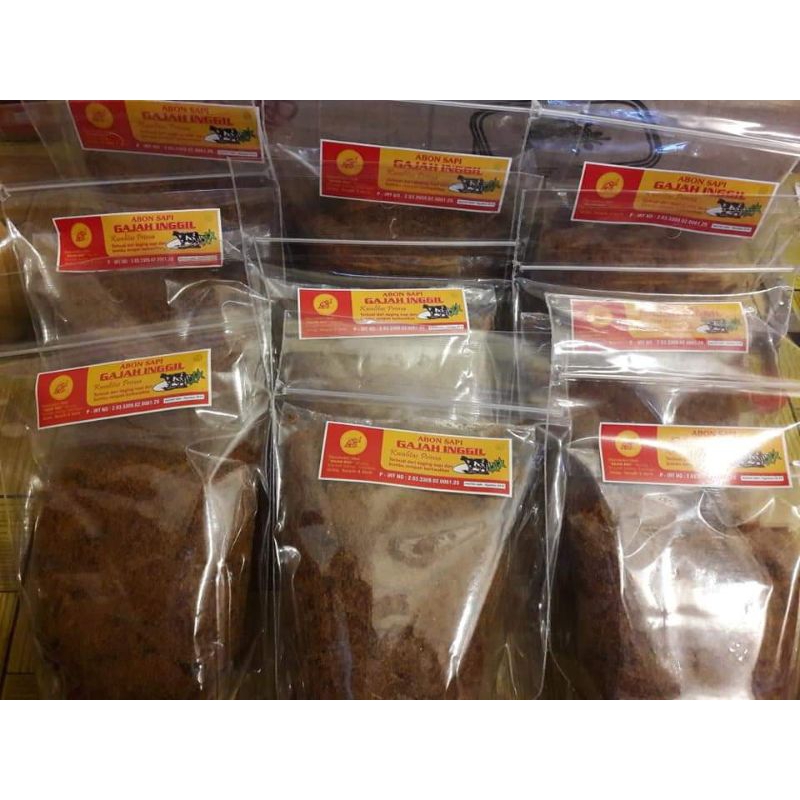 

Abon Sapi Gajah inggil Kemasan 250gr Pouch Asli Boyolali