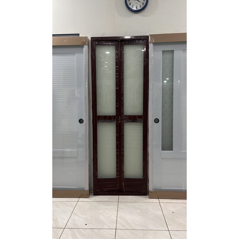 Pintu Lipat alumunium + Packing kayu