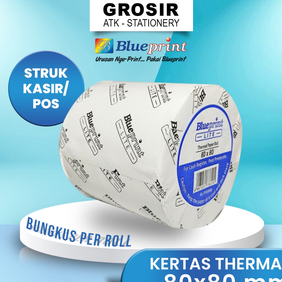 

[KODE PRODUK PPY8O7736] 80X80 KES KASIR STRUK KES THERMAL TERMAL EDC PPOB BLUEPRINT LITE 80MM X 80