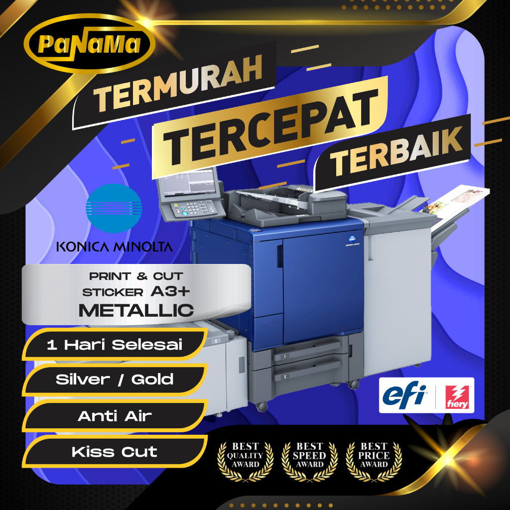 

Print & Cut Sticker Metallic Silver / Gold A3+, Cetak Kiss Cut Stiker Label Metalik Murah, Bandung
