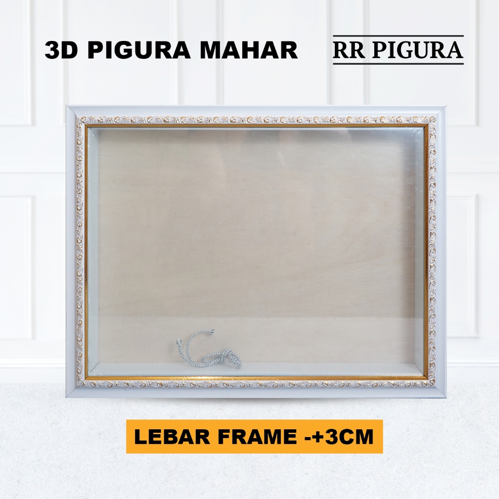 RR Pigura Bingkai 3D  Pigura Mahar  (Plus Kaca)  Lebar Frame -+3Cm (EC) Pernikahan Uang Besar Custom