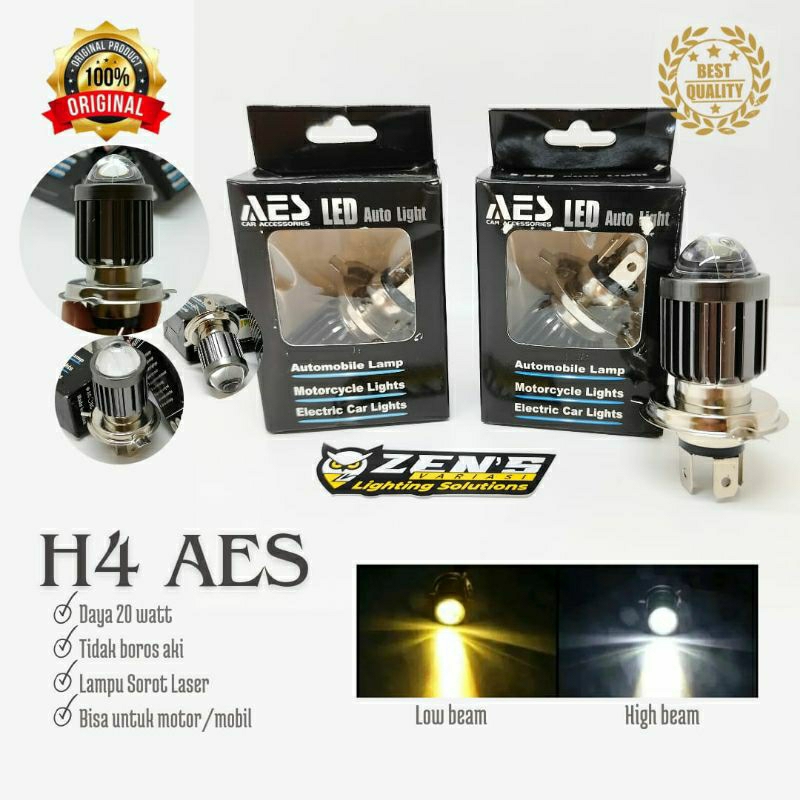 Led Laser H4 AES untuk Motor atau Mobil