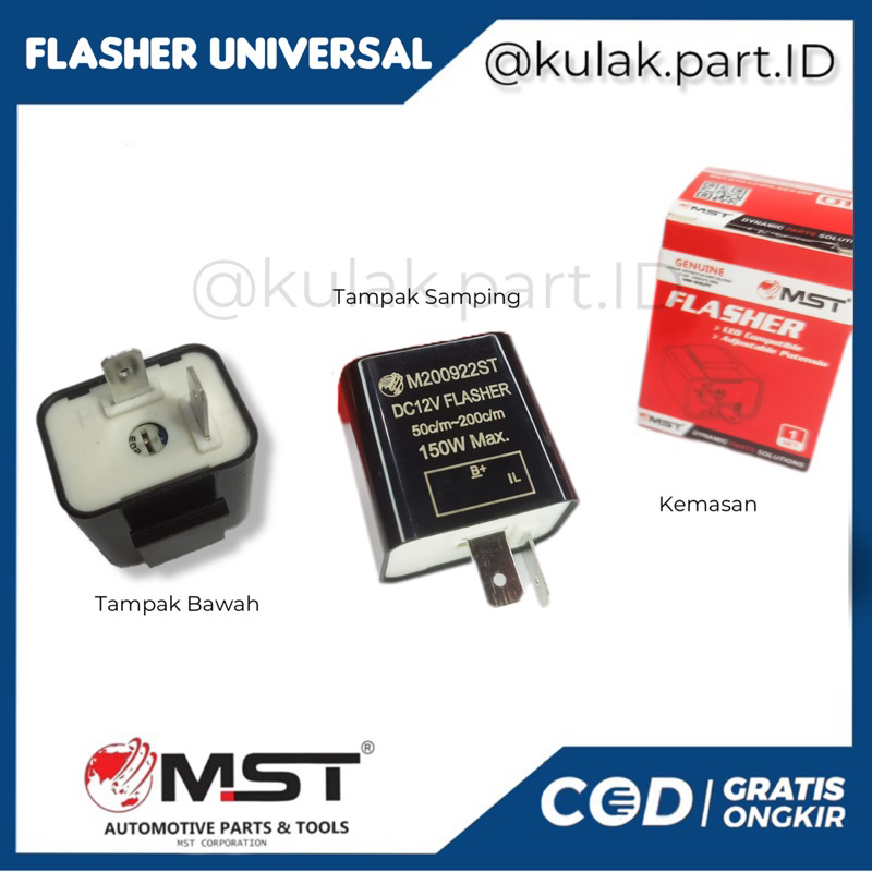 Flasher Motor Universal Flasher MST Otopart Beat Vario Mio Supra Bisa Di Stel/Setting