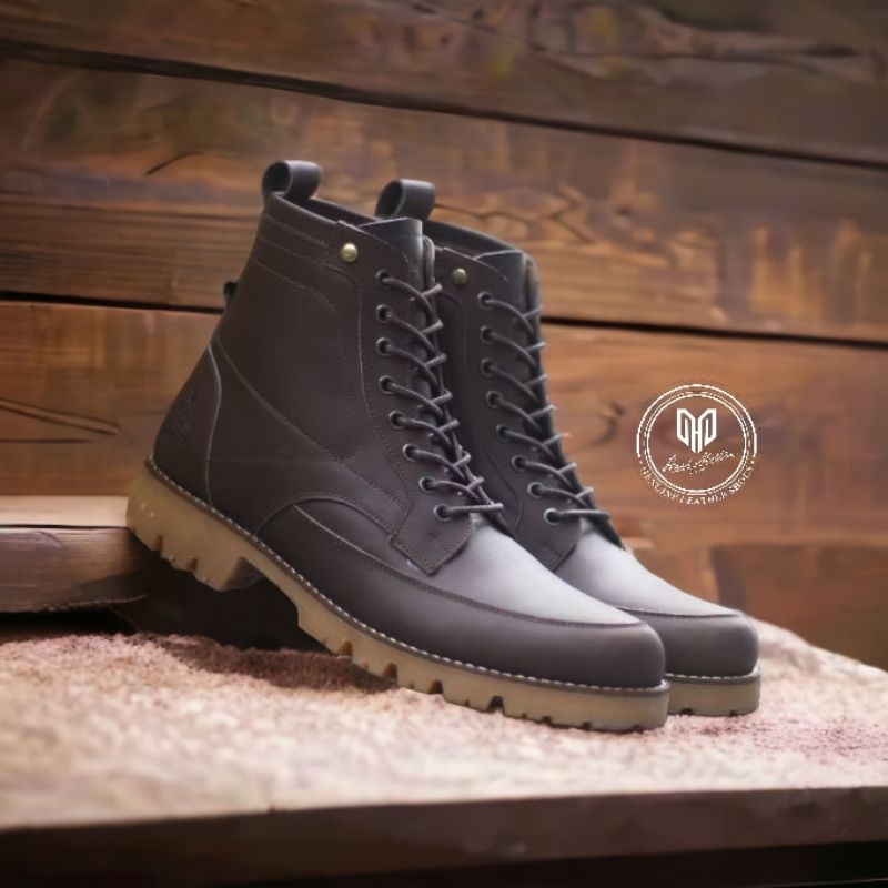Sepatu Boots Pria Kulit Asli Hard Motion Wlf boxer Sepatu Nongkrong Sepatu kerja Sepatu touring Sepa