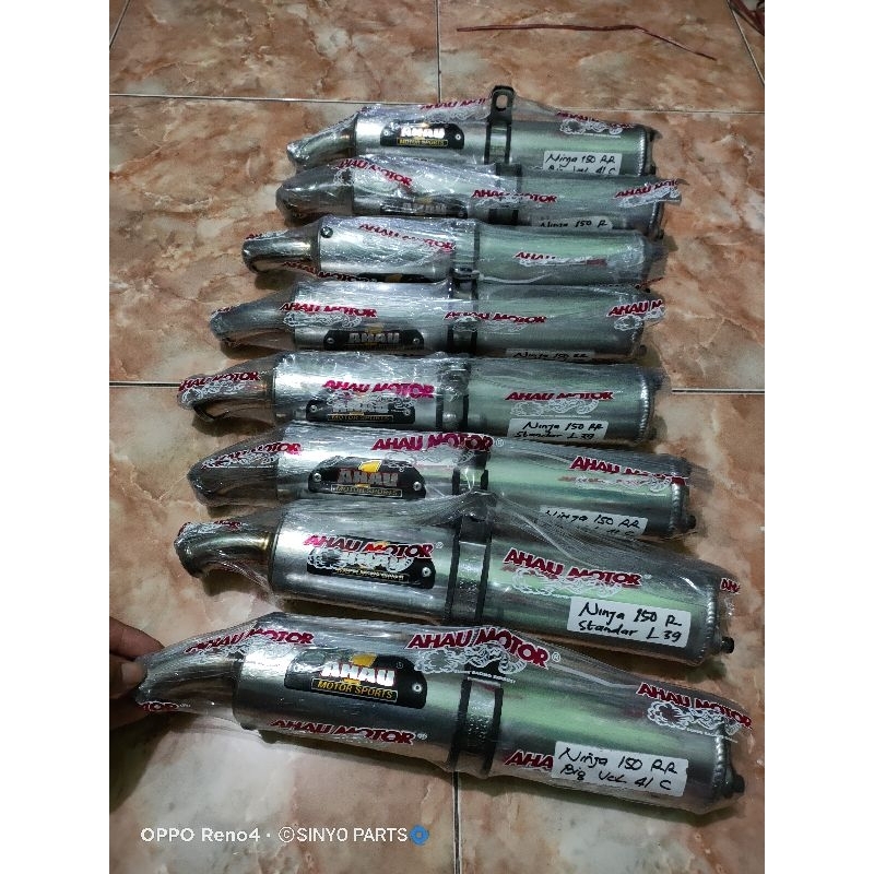 silenser slenser knalpot AHAU 1 Stenlis RACING Original untuk Ninja 150 R RR SS panjang 28cm