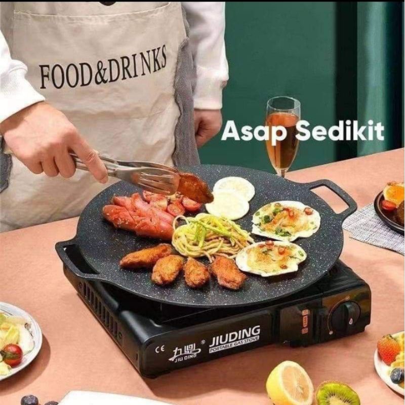 pemanggang bulat anti lengket/wajan multifungsipanggangan baksopanggangan sosispemanggang burger'keb