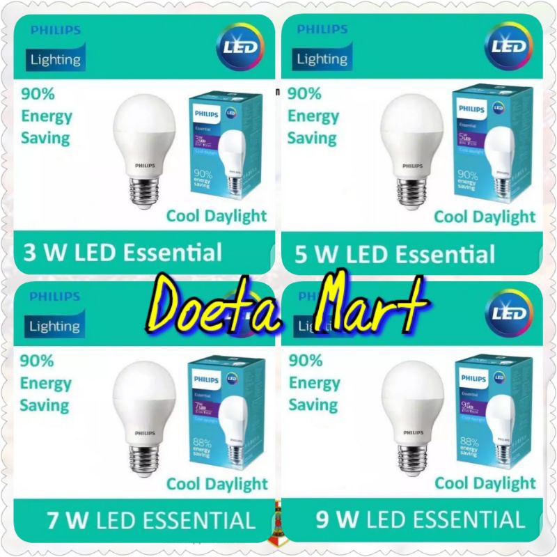 lampu led Philips Essential 3 5 7 9 watt bergaransi resmi