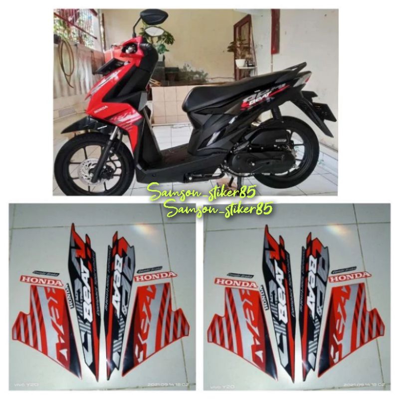 stiker striping lis les polet HONDA BEAT NEW CBS 2021 2022 hitam merah