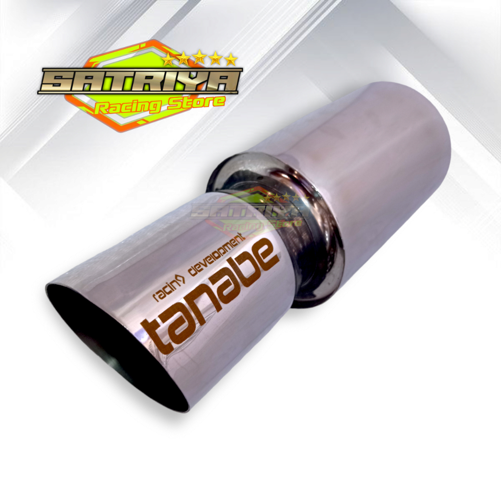 Knalpot Racing Mobil TANABE Polos Full Stainles Bass Adem Bulat Empuk Kenalpot Mobil Avanza Vios Sed