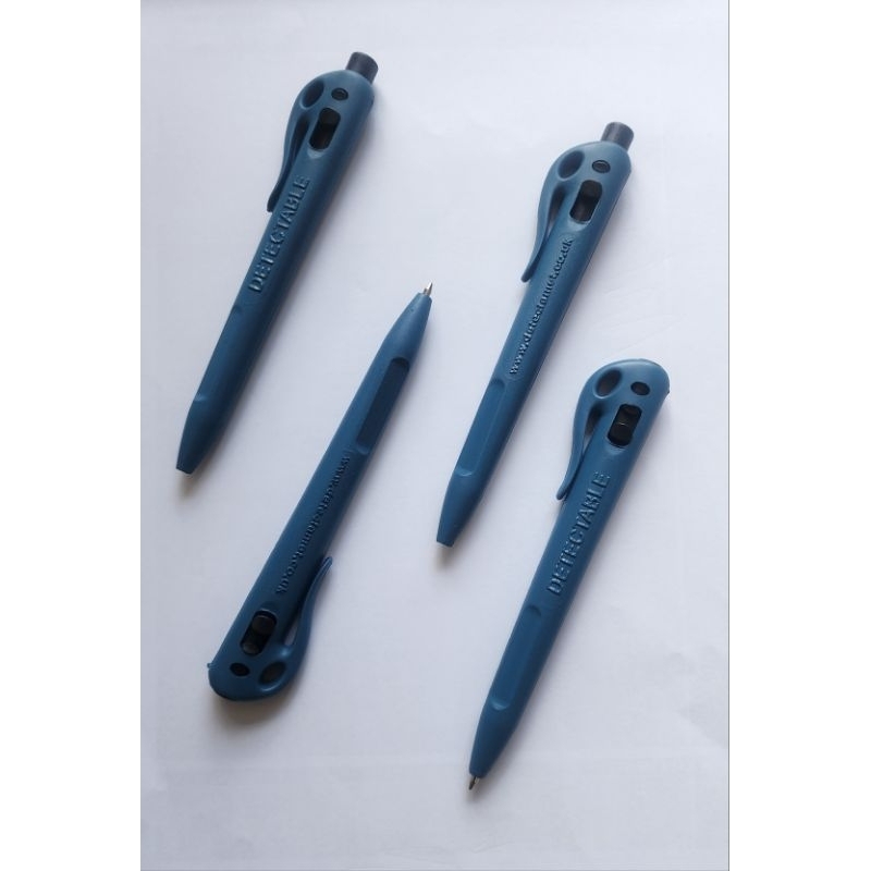 

Metal Detectable Pen - Detectamet - Retractable with hook - Blue Ink (isi 50 pcs)