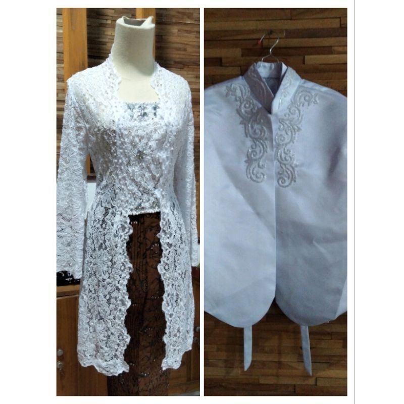 Kebaya akad nikah putih couple.