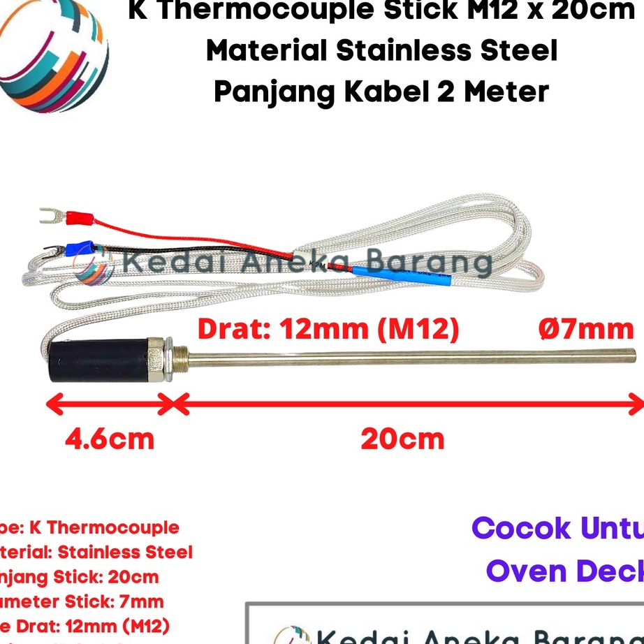 Hemat Besar, Belanja Lebih Banyak K Type Thermocouple Temperature Temperatur Sensor Suhu Oven Deck G