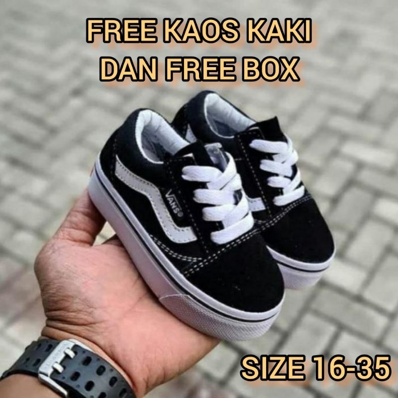 (Kualitas Premium) Sepatu Anak Laki Laki Perempuan Sekolah Sneakers Tali OldSkool Sepatu Vans77 Sepa