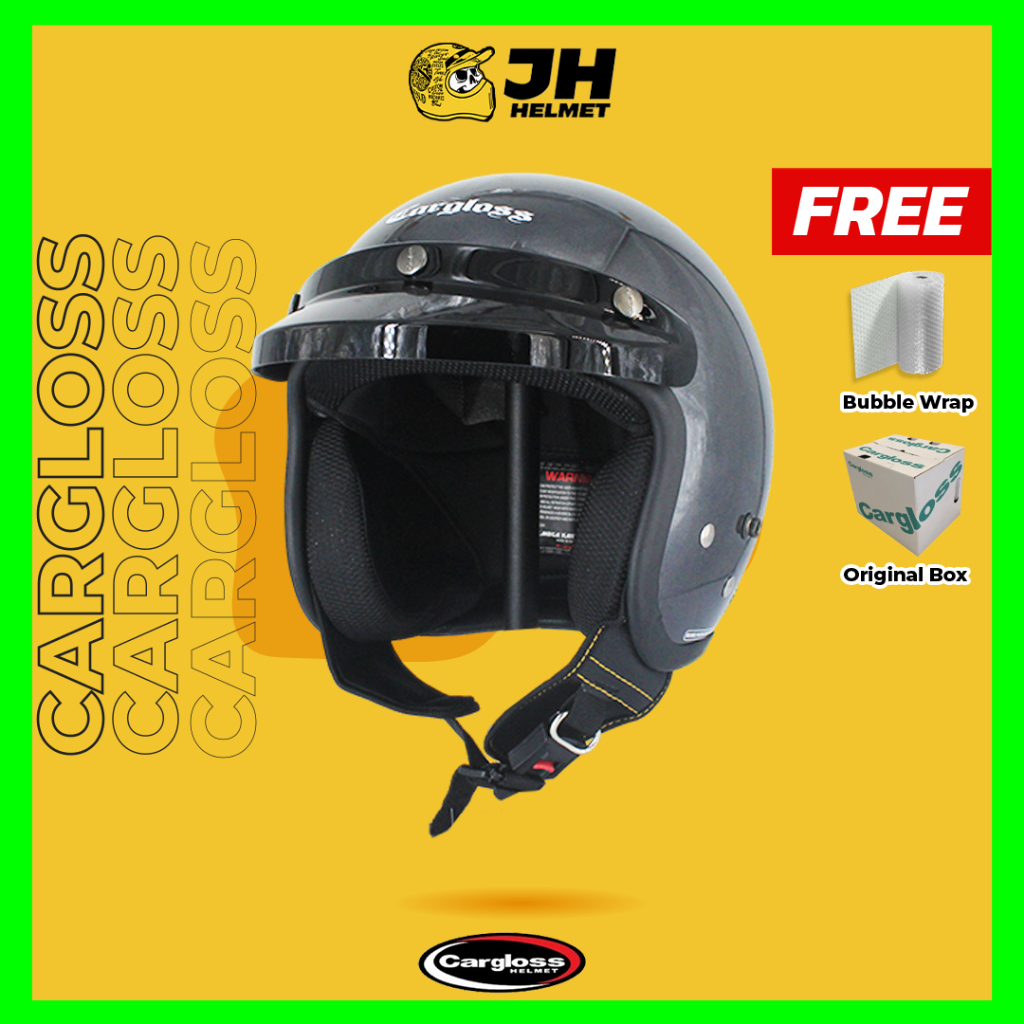 Helm Cargloss Retro Original CFM Solid Anchore Grey Glossy | Helm Half Face | JUAL HELM