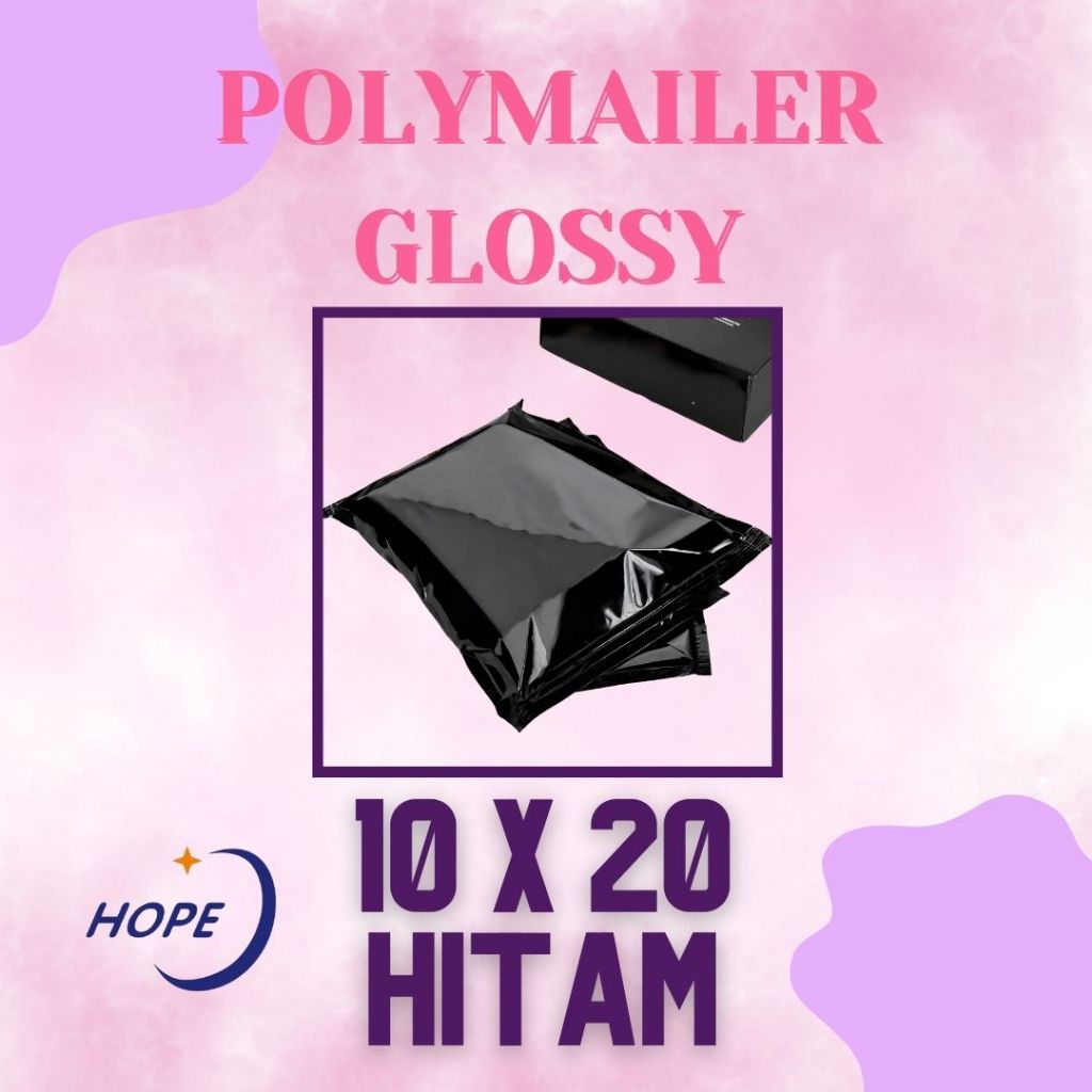 

Kantong Plastik Packing / Polymailer / Plastik Olshop Hitam C bahan PE 10 X 20