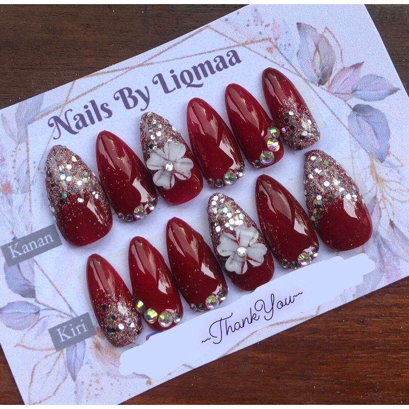 KUKU PALSU WEDDING RUNCING / NAIL ART WEDDING / NAIL ART / KUKU PALSU