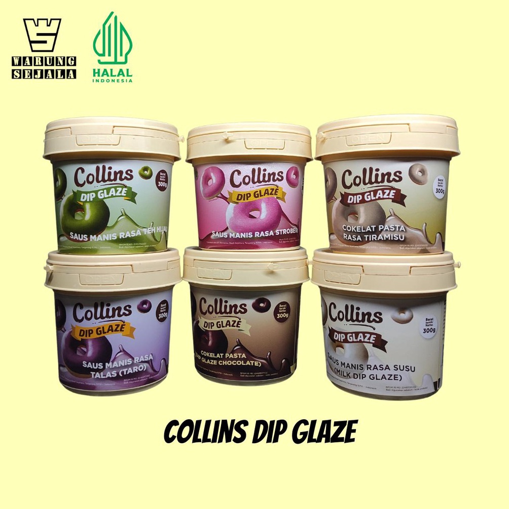 

T3rbaru Collins Dip Glaze 300 gr Choco / Green Tea / Milk / Stroberi / Taro / Tiramisu [114]