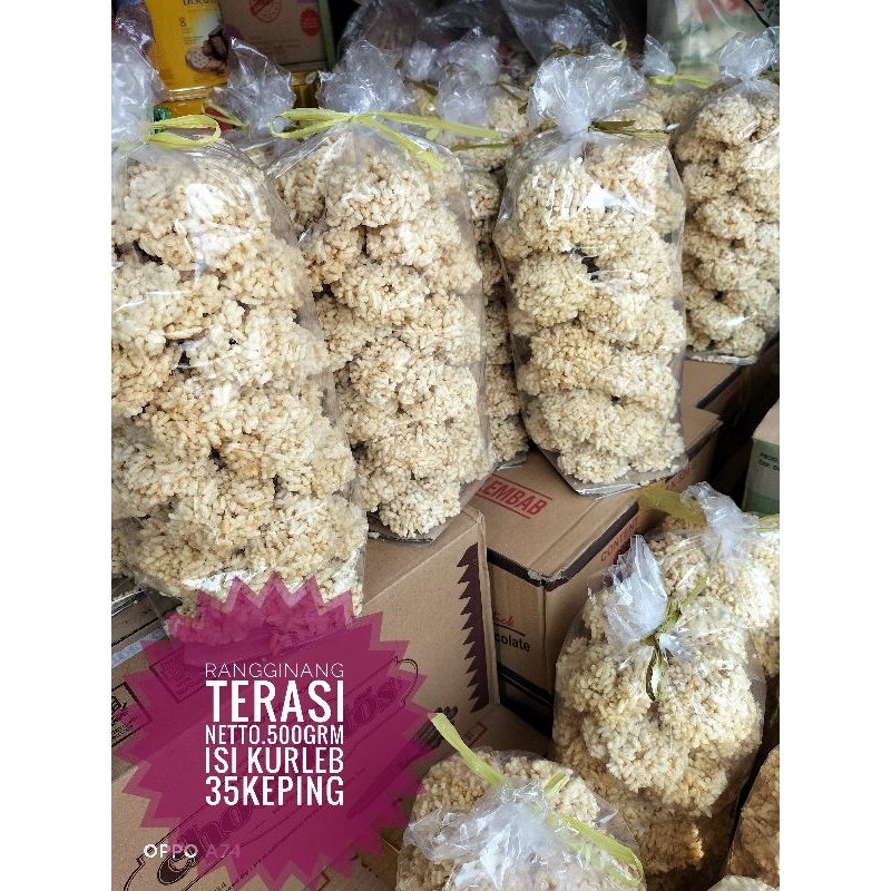 

Rangginang Terasi super Khas Cirebon enak Gurih renyah Free Packing dus & bubelwarp